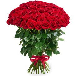 Красные розы в букете Знак любви